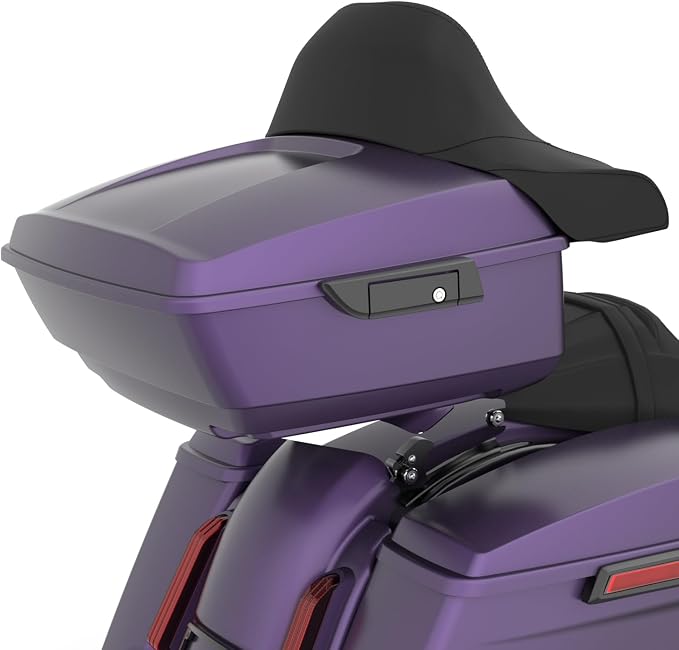 Advanblack 2025 RG Tour Trunk Pack Purple Abyss Denim King Tour Trunk Pack Luggage +Wrap-Around Backrest Pad for '97-'25 Harley Touring Road King Street Glide Electra Glide CVO models