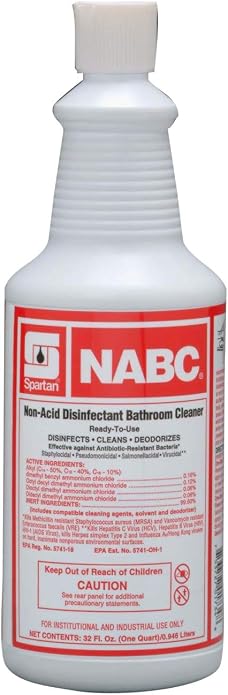 Spartan NABC RTU Restroom Cleaner Blue, 1 qt, Floral, Liquid | 12/Case | Case of 12 quarts
