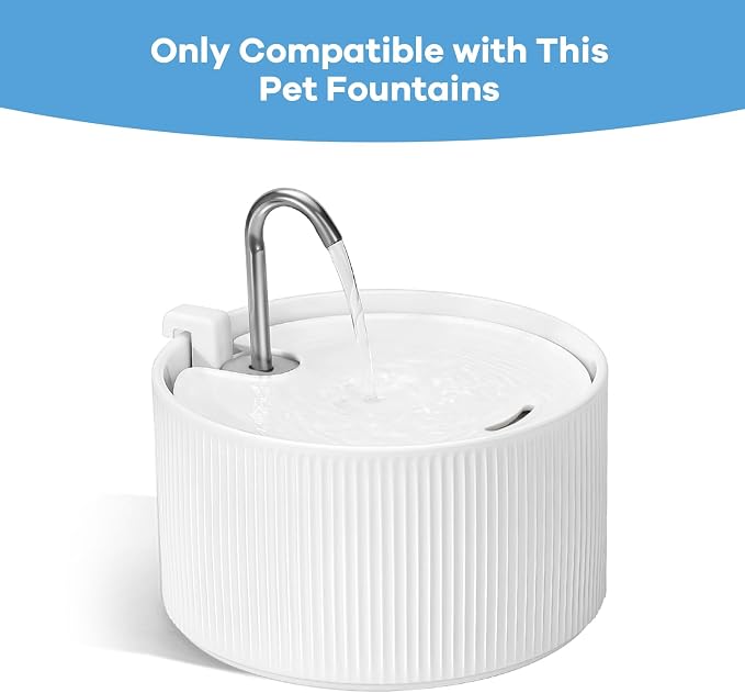 (18 Pack) 6 Sets Ceramic Cat Water Fountain Replacement Filters, Pet Fountain Replacement Filters for 2.2L/74OZ Ceramic Fountain(White)