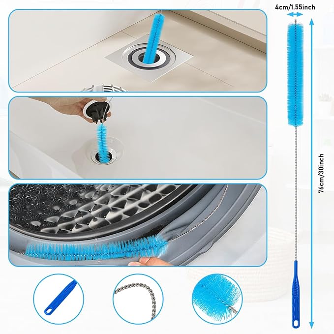 10Pcs Dryer Vent Cleaner Kit - Reusable Dryer Balls - Metal Lint Bin | Laundry Room Organization with Dryer Cleaning Kit & Dryer Lint Vacuum Attachment & Lint Trash Can & Washer Balls