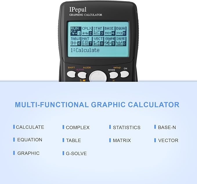 Graphing Calculator,IPepul Scientific Calculators 10 Modes /4 Graphing Functions,Desktop Math Calculator for College Students,School Supplies for Middle High School Teachers Office（Black）