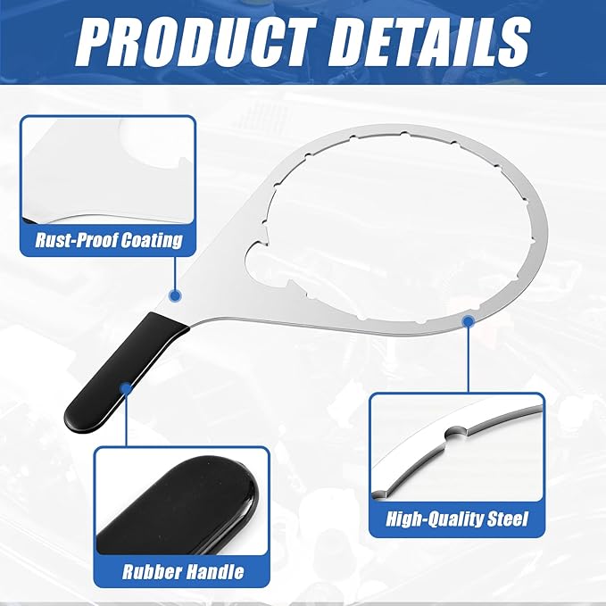 1 Pcs 6" Collar/Vent Cap Fuel Filter Wrench Compatible with Davco 380134 382, Detroit Trucks, Cummins Paccar Diesel Engines, Fuel Filter Removal Tool, Black