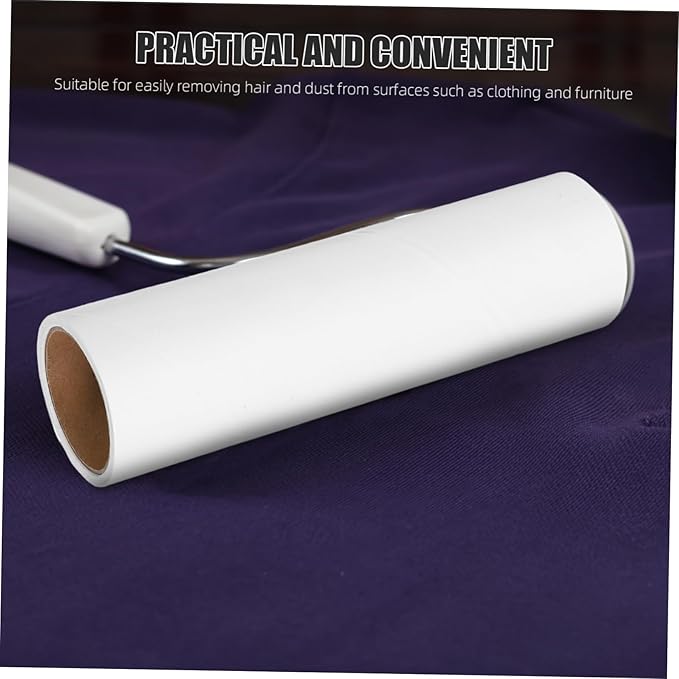 PartyKindom 38mm Inner Diameter 50mm Lint Roller Refills 10 Extra Sticky Adhesive Rolls for PET Hair and Clothing 16cm White Lint Roller for Upholstery and Bedding Cleaning