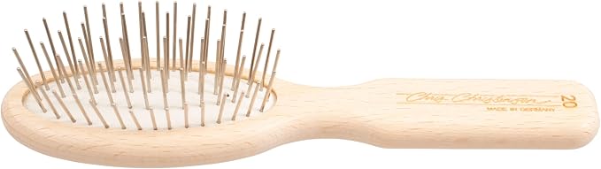 Chris Christensen Dog Brush, 5.75" x 1.25" Little Wonder Pin Brush (20mm), Original Series, Groom Like a Professional, Stainless Steel Pins, Lightweight Beech Wood Body, Ground and Polished Tips