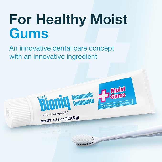 Bioniq Plus Moist Gums 20% Hydroxyapatite Toothpaste 4.63 Oz | bioHAP and Fluoride Free Toothpaste for Daily Use, Clinically Tested, Expert for Enamel and Gum Care, 4.63 Oz 1 Pack
