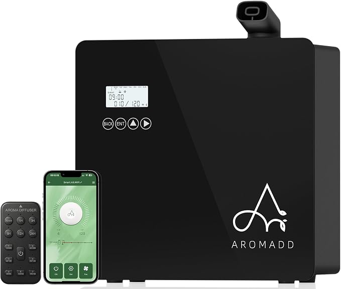 2026 Upgraded 3500 Sq.Ft HVAC Scent Diffuser for Home, Smart Whole House Scent System with App & Remote Control, Hotel Collection Waterless Diffuser for Large Room, Cold Air Tech, 600mL, Black