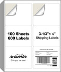 AveneMark 100 Sheets 600 Labels Shipping Address Labels, 6 up 3-1/3" x 4" Quick to Peel Stickers Paper for Laser & Inkjet Printers, Printable Mailing Labels Stickers (6 Labels per Page Sheet)