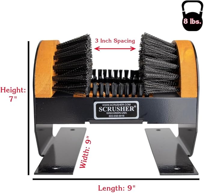 Scrusher - Deluxe Scrusher, Heavy Duty Outdoor Boot Cleaner with 5-Brush Cleaning System Made in America