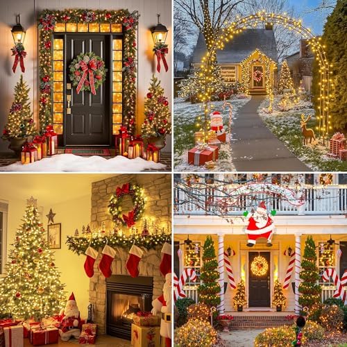 ASENEK Christmas Lights 33FT 100 LED 8 Modes with Timer Connectable Decorative String Lights for Xmas Tree Patio Party Warm White