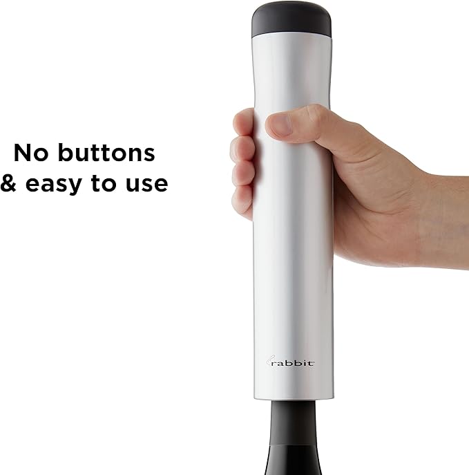 Rabbit Automatic Electric Corkscrew - Hands-Free Wine Opener with Integrated Foil Cutter, Rechargeable Cordless Electric Bottle Opener for All Cork Types - Barware Essential & Kitchen Tools