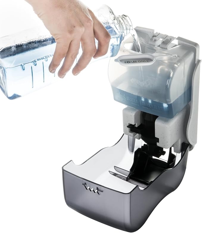 San Jamar Rely Soap Dispenser – 900ml Wall Mounted Manual Liquid Dispenser with Efficient Pump for Home and Commercial Use, Black Pearl