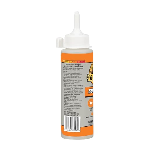 Gorilla Clear Glue, 5.75 Ounce Bottle (Pack of 1) - Crystal Clear, All Purpose, and Water Resistant