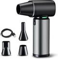 Electric Compressed Air Duster Rechargeale, 300000 RPM Duster Blower with LED Light, 3-Gear Adjustable PC Duster for Keyboard, Metal Air Blower for Car Detailing, Pet Car Drying, House Cleaning