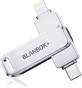 MFi Certified 256GB iPhone Photo Stick, High-Speed USB Flash Drive Memory Storage for Video Backup, Compatible for iPhone/iPad/Android/PC (Silver)