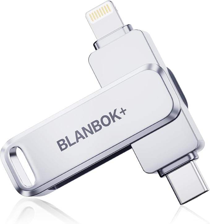 MFi Certified 256GB iPhone Photo Stick, High-Speed USB Flash Drive Memory Storage for Video Backup, Compatible for iPhone/iPad/Android/PC (Silver)