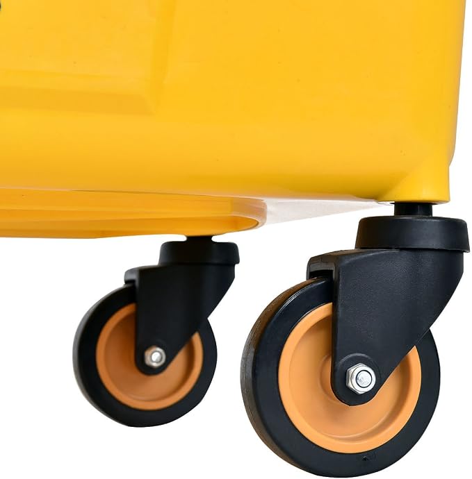 Goplus Commercial Mop Bucket Side Press Wringer Cleaning Caddy with 35 Quart Larger Capacity, Yellow