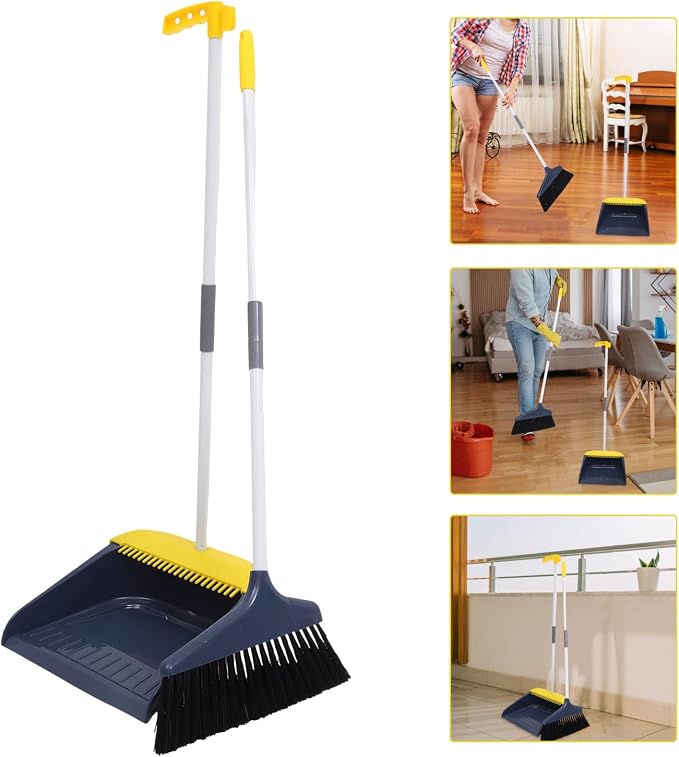 1set Broom and Dustpan Home Cleaning Soft Bristle Sweeping Tool Kit for Floors and Indoor Use Compact and Easy to Store for Keeping Your Space Tidy