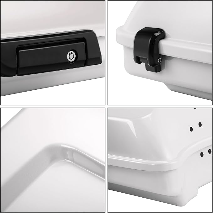 Razor Trunk W/Latch Key Fit For Harley 2014-2025Touring CVO Road King Street Glide Electra Glide Ultra Limited Trunk White Onyx Pearl