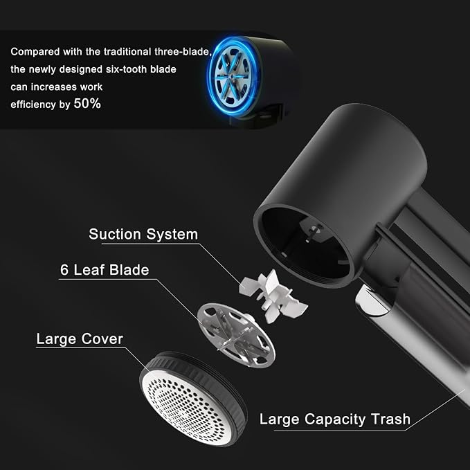 Electric Lint Remover Rechargeable, Sweater Defuzzer with Brush, Trash Box and Led Digital Display, Portable Sweater Lint Defuzzer, for Sweater Couch Clothes Carpet Furniture
