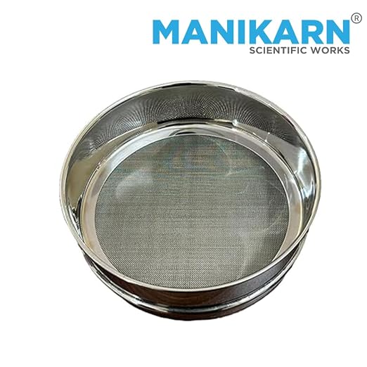 Test Sieve 8 Inch (200mm) – 500 Micron Mesh, ASTM No. 35 – Grade 304 Stainless Steel Frame & Mesh – Laboratory Sieve for Soil, Sand, and Particle Size Analysis