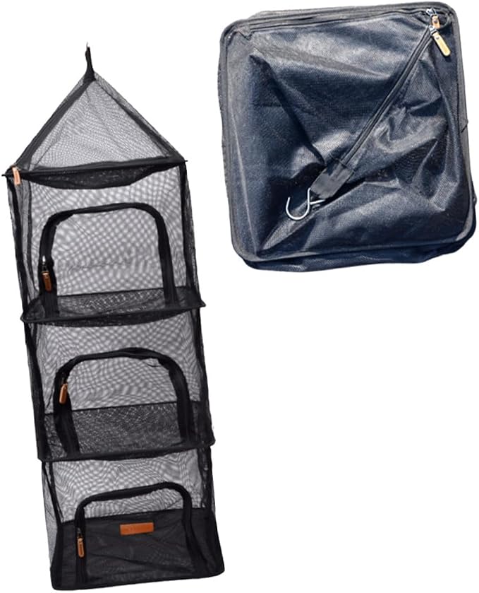 KOMBIUDA Outdoor Camping Bowl Storage Dryer Rack Drying Rack for Dishes Foldable Laundry Drying Mesh Net