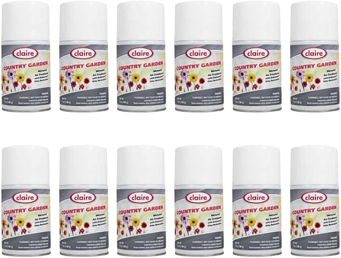 Claire CL118-12pk Country Garden Metered Air Freshener; 7 Oz. Net Wt., 12 Count
