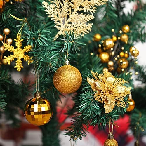 Sratte 94 Pcs Christmas Tree Ornaments Decoration Set, Gold