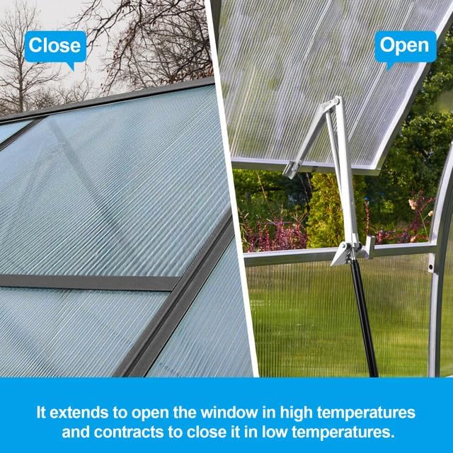 Greenhouse Vent Automatic Opener Auto Roof Vent Opener Greenhouse Window Opener Solar Heat Sensitive Auto Vent Kit for Ventilation Greenhouse Accessories Gardening Tools (Single Spring Lifts 15 Lbs)