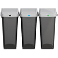 Glad 12 Gallon Trash Can with Clorox Odor Protection, 3 Pack | Linkable Waste and Recycling Bin with Swing Top and Lift Up Lid, for Kitchen, Office, Home, Black