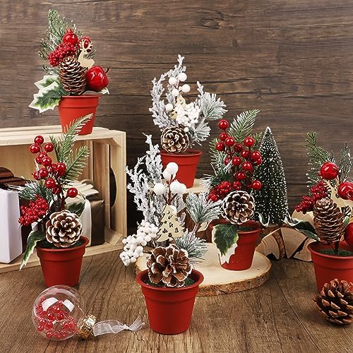 winemana Mini Christmas Tabletop Trees Centerpieces Decorations for Office