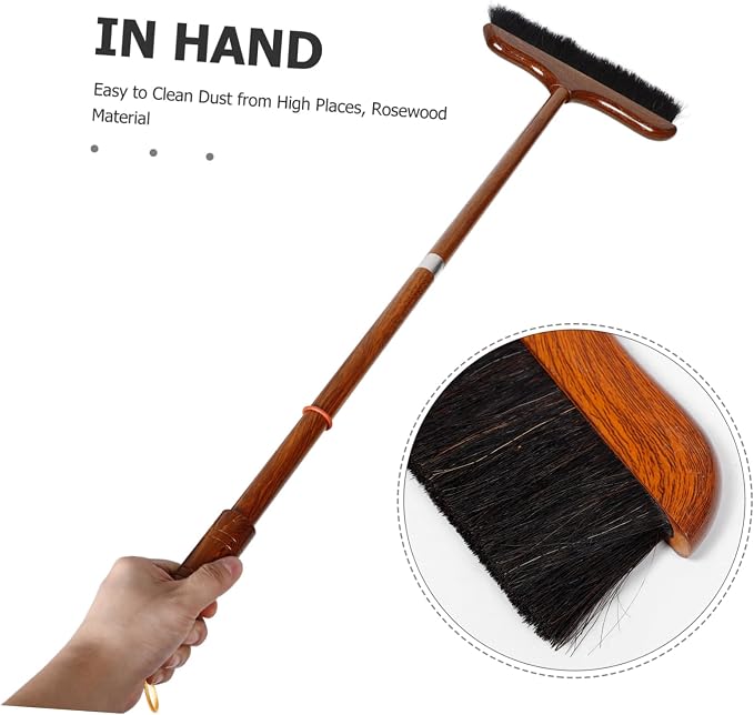 Unomor Standing Dustpan and Broom Set Handle Brush for Home Efficient Dog Hair Cleaning Tool