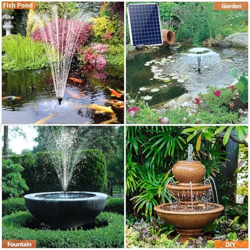 Antfraer 25W Solar Fountain Pump, Solar Water Pump 320GPH Flow Adjustable, Solar Powered Water Pump with 16.5Ft Cord Length for Small Pond, Fish Pond Bird Bath Garden Waterfall Hydroponics