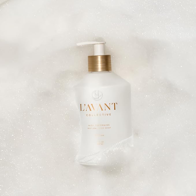 L'AVANT Collective Luxury Home Essentials | High Performing Dish Soap, Hand Soap, Multipurpose Cleaner Spray, Scrub Brush, Lucite Tray | Luxurious Ingredients Reusable Bottles (Fresh Linen)