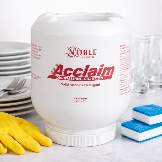 Acclaim Commercial Dish Machine Detergent, Solid Concentrated, 8 lb, High Temp, 4 per Case, Kosher Certified
