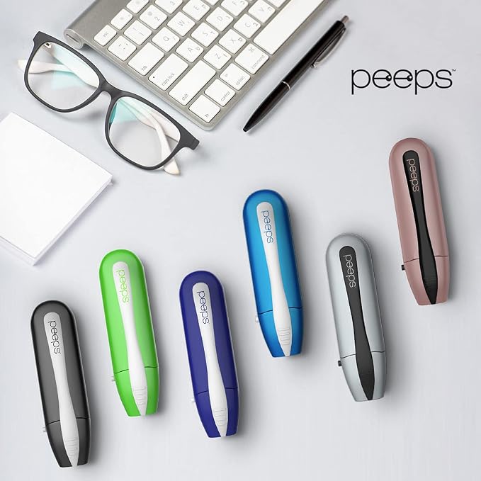 Peeps Glasses Cleaner - for Eyeglasses, Reading Glasses, and More - Lens Cleaner with Carbon Microfiber Tech-Injected Green-2 Count (Pack of 1)