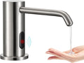 Automatic Soap Dispenser Touchless for Kitchen Bathroom Sink Built in Electric Soap Dispenser Infrared Sensors Liquid Commercial Dispenser with Bottle and Pump 33.81oz/1000ml (Brushed Nickel)