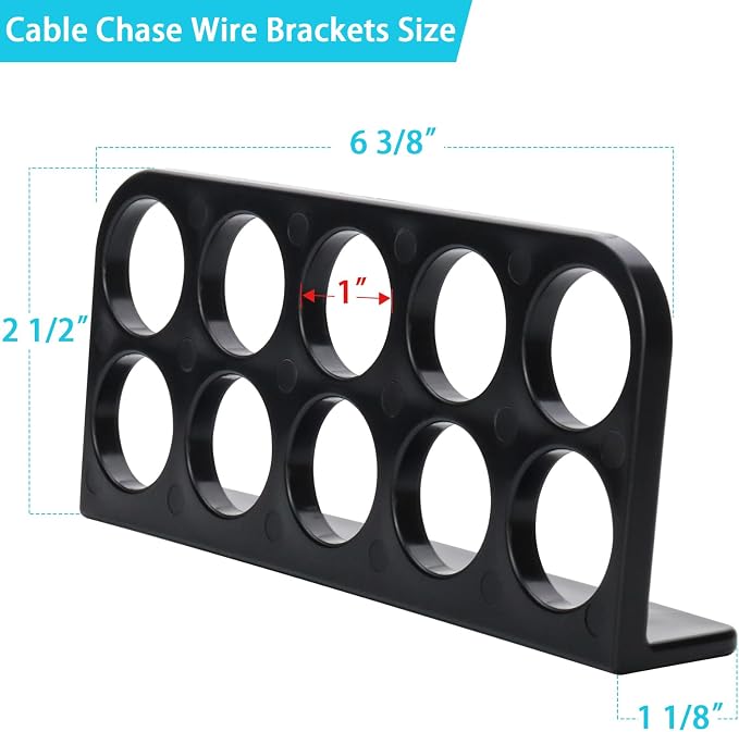 50Pack Cable Chase Wire Bracket,Cable Chase Bracket Support Organizer for NMB,Wire Stackers Keep Electrical Cord Tidy Clean&Save Time Space Labor,1" with 10-Hole Design