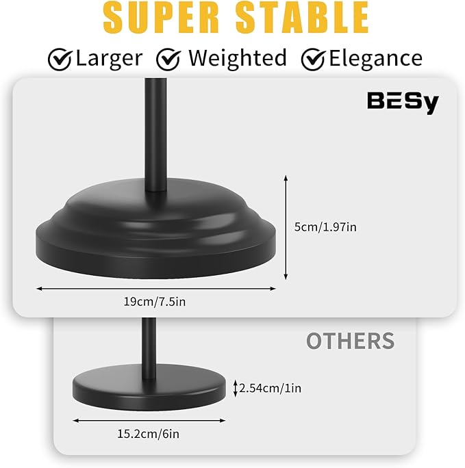 BESy Toilet Paper Holder Free Standing Bathroom Toilet Tissue Holder Stand for Floor Toilet Paper Roll Holder with Storage Hardware Accessories Rack Hand Towel Bar Matte Black Stainless Steel