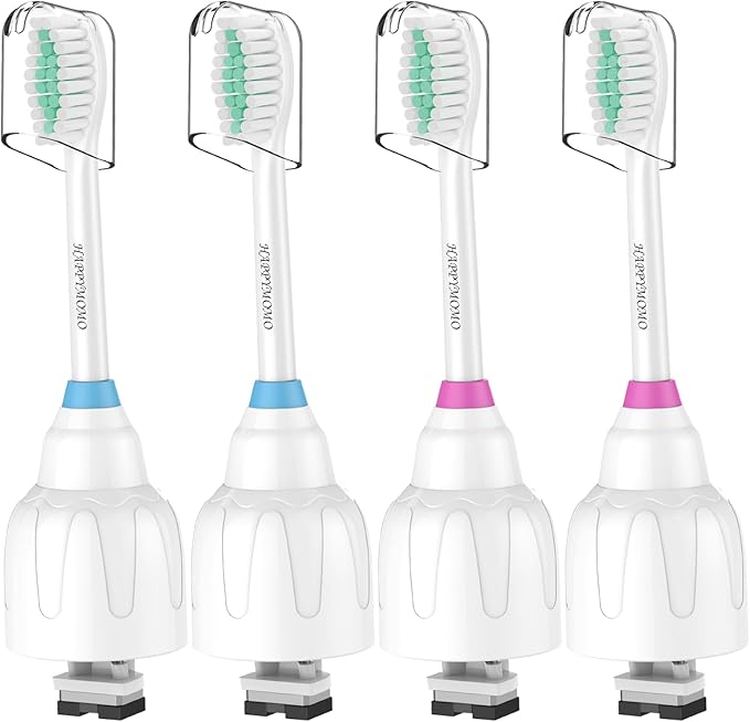 Replacement Toothbrush Heads for Philips Sonicare E-Series/Essence/Xtreme/Elite and Other Screw-on Models, 4 Pack, Dupont Bristles for Effective Cleaning
