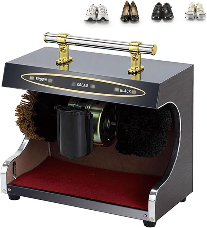 Automatic Shoe Polishing Machine, Electric Shoe Cleaner with Handle, Fully Automatic Polisher for Home and Commercial Use, Ideal for Hotel Lobby and Events