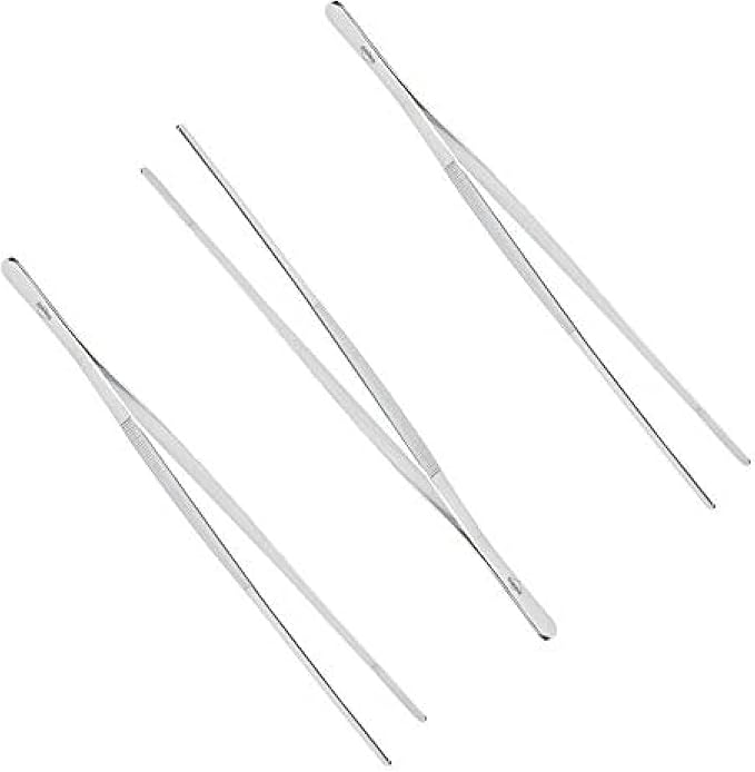Küchenprofi 12-Inch Tweezer Tongs in 18/10 Stainless Steel, Pack of 3