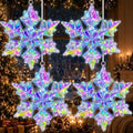 Nuanchu 4 Pcs 18" LED Christmas Snowflake Lights Decor, Laser