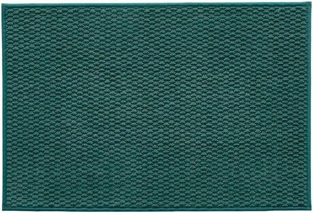 TYUU Bathroom Rugs Non Slip Washable, Super Absorbent Thin Bath Mat Small Quick Dry Low Pile Bathroom Rug, Dark Green 20"x30"