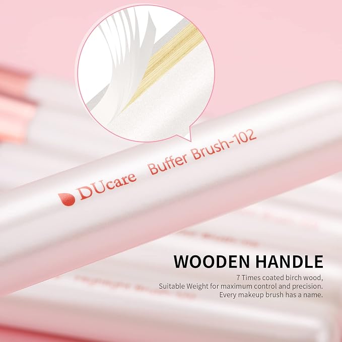 DUcare 27Pcs Makeup Brushes Professional Makeup Brush Set | Face and Eye Brush Set Ultra soft hair Foundation, Concealer, Blush, Contour, Blending, Eyeshadow Khaki Brush kit
