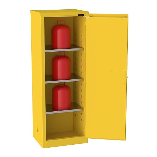 Jamco 24 Gallon Steel Flammable Safety Cabinet, Self-Closing Doors, Yellow | All-Welded Double-Wall Steel Flammable Storage Cabinet, Lockable Doors, 23"W X 18"D X 65"H, Osha & Fm Certified, Made In Usa