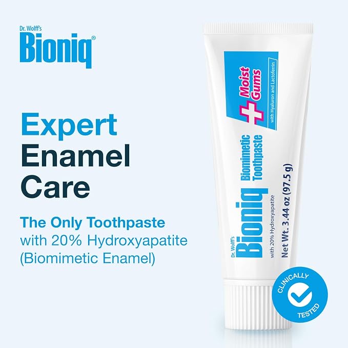 Bioniq Plus Moist Gums 20% Hydroxyapatite Toothpaste | bioHAP and Fluoride Free Toothpaste for Daily Use, Clinically Tested, Expert for Enamel and Gum Care, 3.44 Oz 3 Packs
