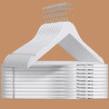 Amber Home 20 Pack White Wooden Coat Hangers, White Wood Suit Hangers with Non-Slip Pant Bar, Clothes Hangers for Closet Organization, Shirts, Jackets, Dresses, and Pants (White, 20)