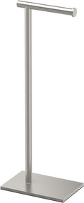 Gatco 1431SN Bathroom Toilet Paper Holder Stand, Freestanding Tissue Roll Holder, Weighted Base, Satin Nickel, 22.25 Inch, Modern Rectangle Base