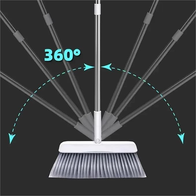 2PCS/Set Broom and Scoop Set Folding Dustpan High-end Bathroom Water Wiper to Sweep Brush Garbage Squeegee Home Cleaning for Home Kitchen Shop(White-2PCS)