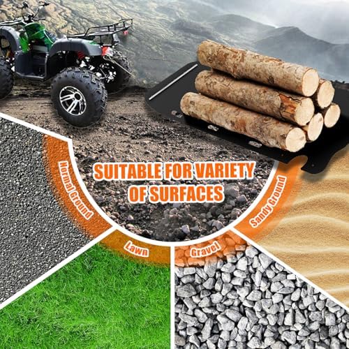 47” x 110” Yard Drag Sled with Pull Cables 1/8 HDPE Thickened Yard Sled Heavy Duty Multipurpose Yard Drag Mat for Hauling Debris, Construction Materials, Logs and Hunting Trophy